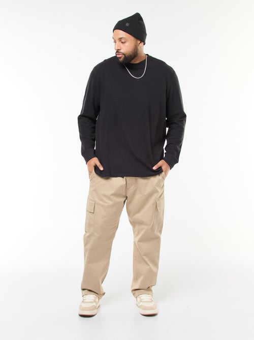 Trui van ribstof met ronde hals - Kiabi