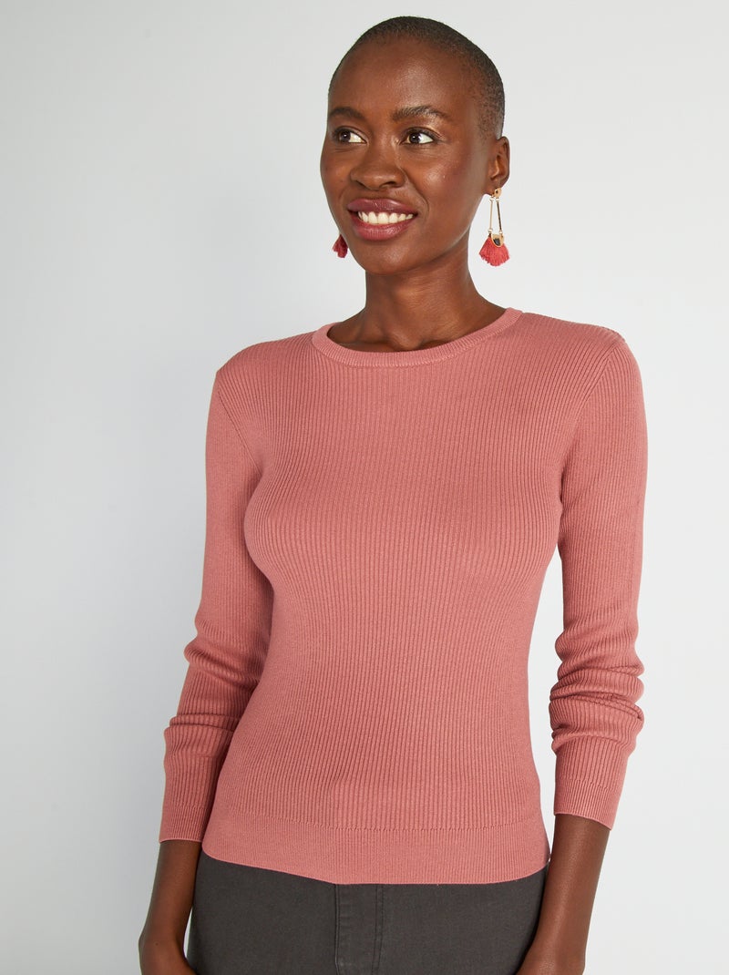 Trui van ribtricot ROSE - Kiabi