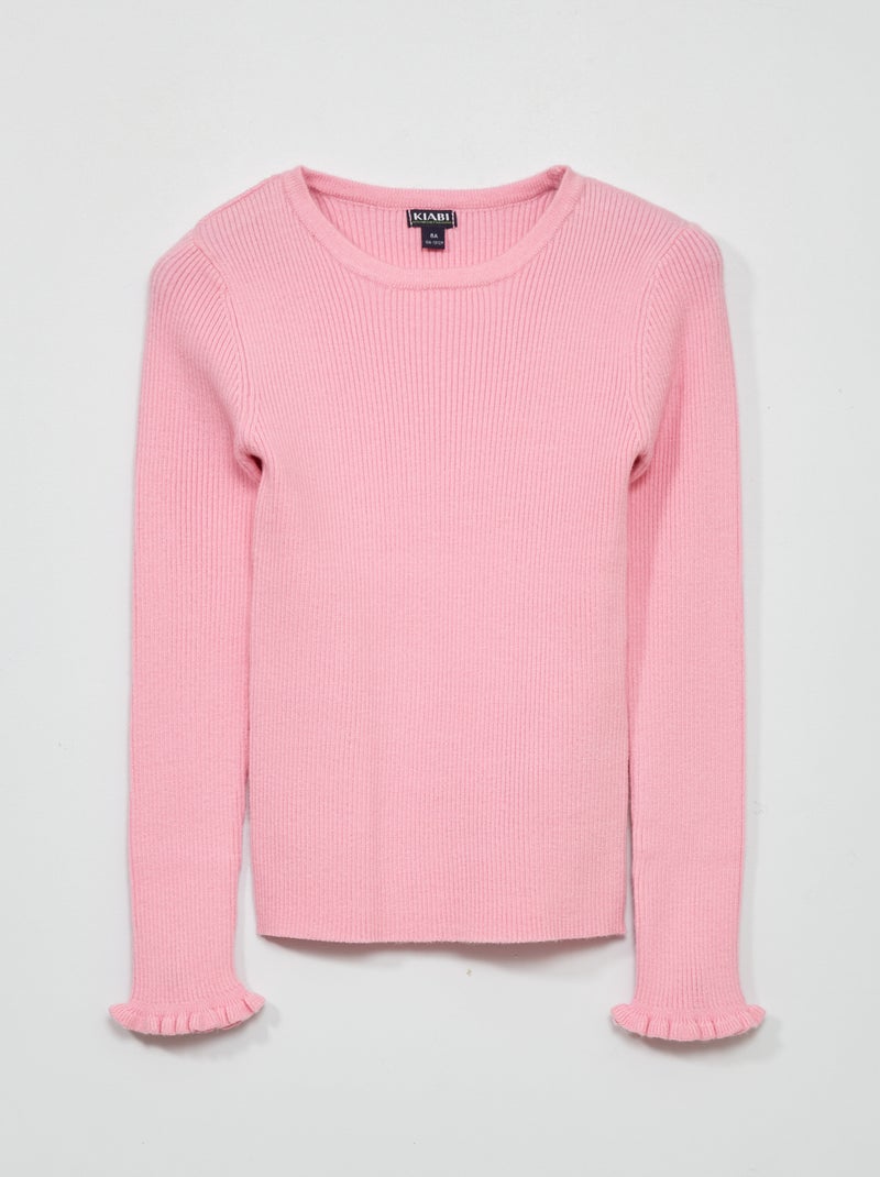 Trui van ribtricot Roze - Kiabi