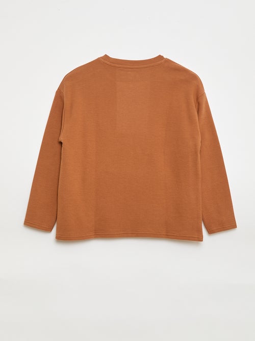 Trui van stevige ribjersey met kangoeroezak - Kiabi