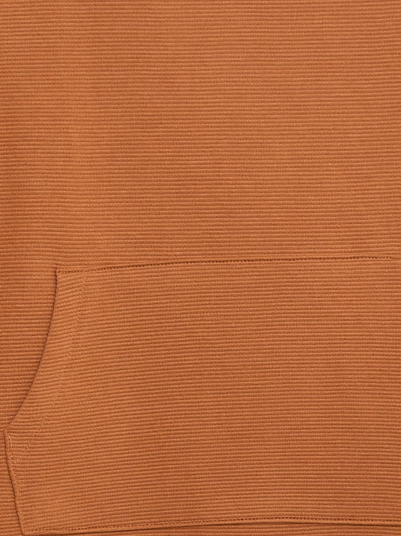 Trui van stevige ribjersey met kangoeroezak Bruin - Kiabi