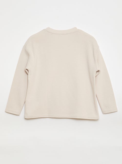 Trui van stevige ribjersey met kangoeroezak - Kiabi