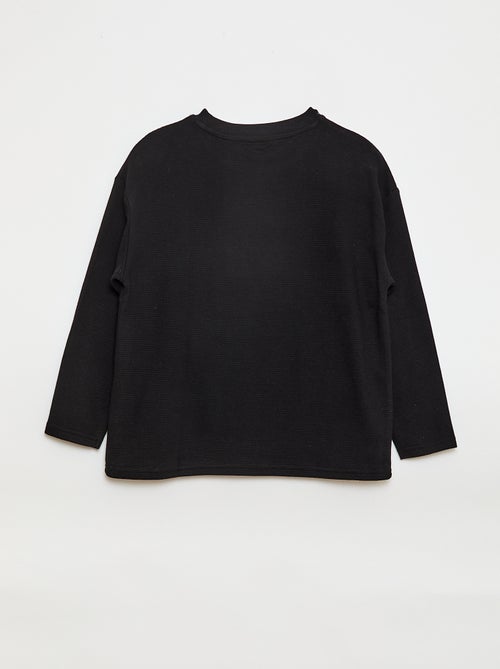 Trui van stevige ribjersey met kangoeroezak - Kiabi