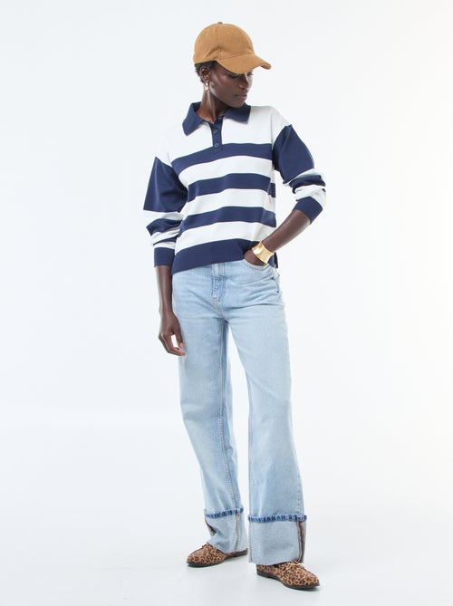 Trui van stretchtricot in polostijl - Kiabi