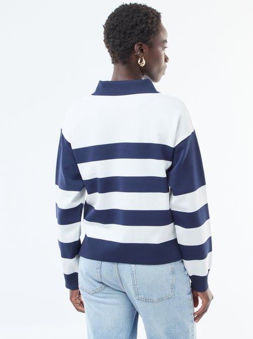 Trui van stretchtricot in polostijl - Kiabi
