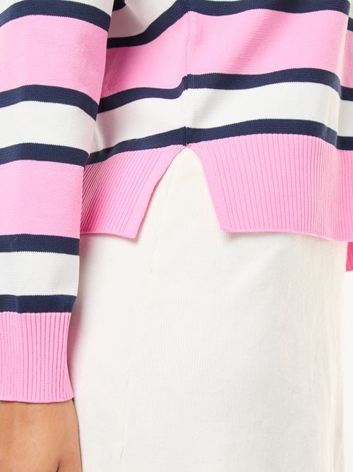 Trui van stretchtricot in polostijl - Kiabi