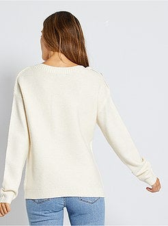 Trui van tricot in mossteek - Kiabi