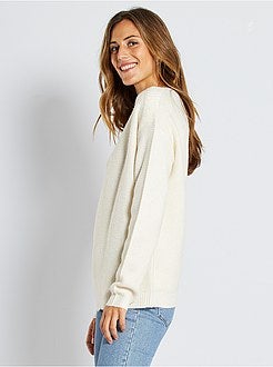 Trui van tricot in mossteek - Kiabi