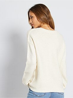 Trui van tricot in mossteek - Kiabi