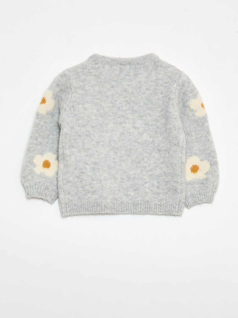 Trui van tricot met fantasiepatroon Grijs - Kiabi