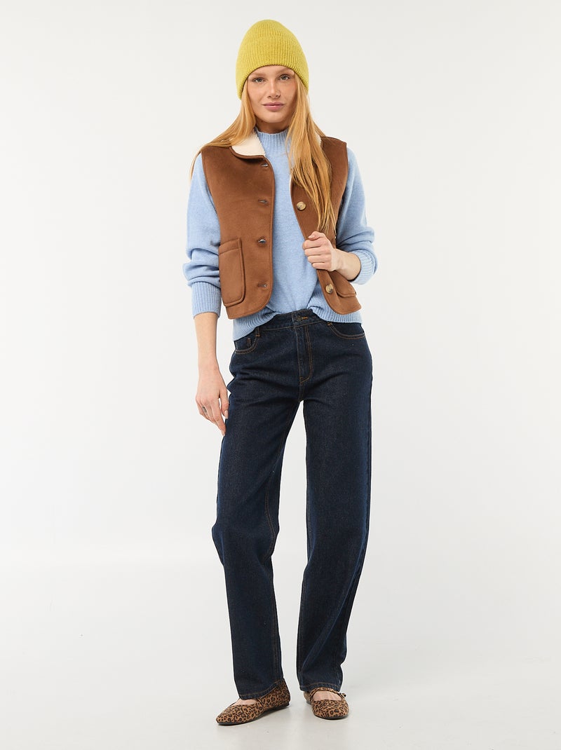 Trui van tricot met opstaande kraag Blauw - Kiabi