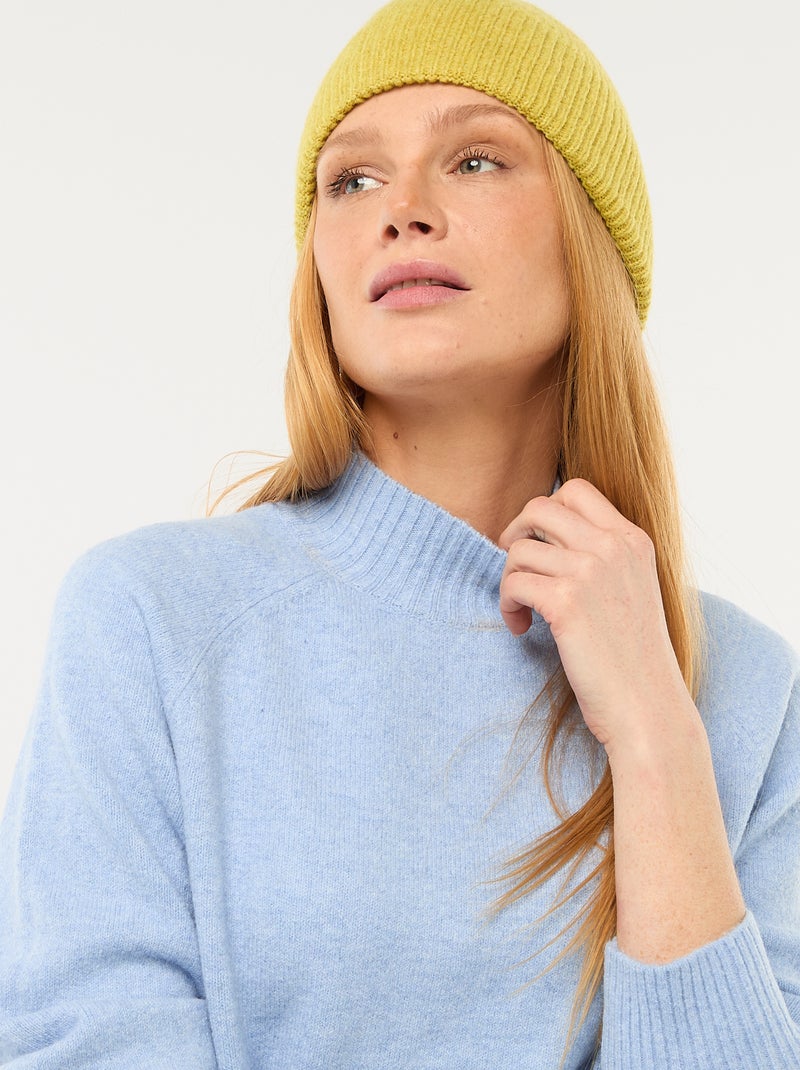 Trui van tricot met opstaande kraag Blauw - Kiabi