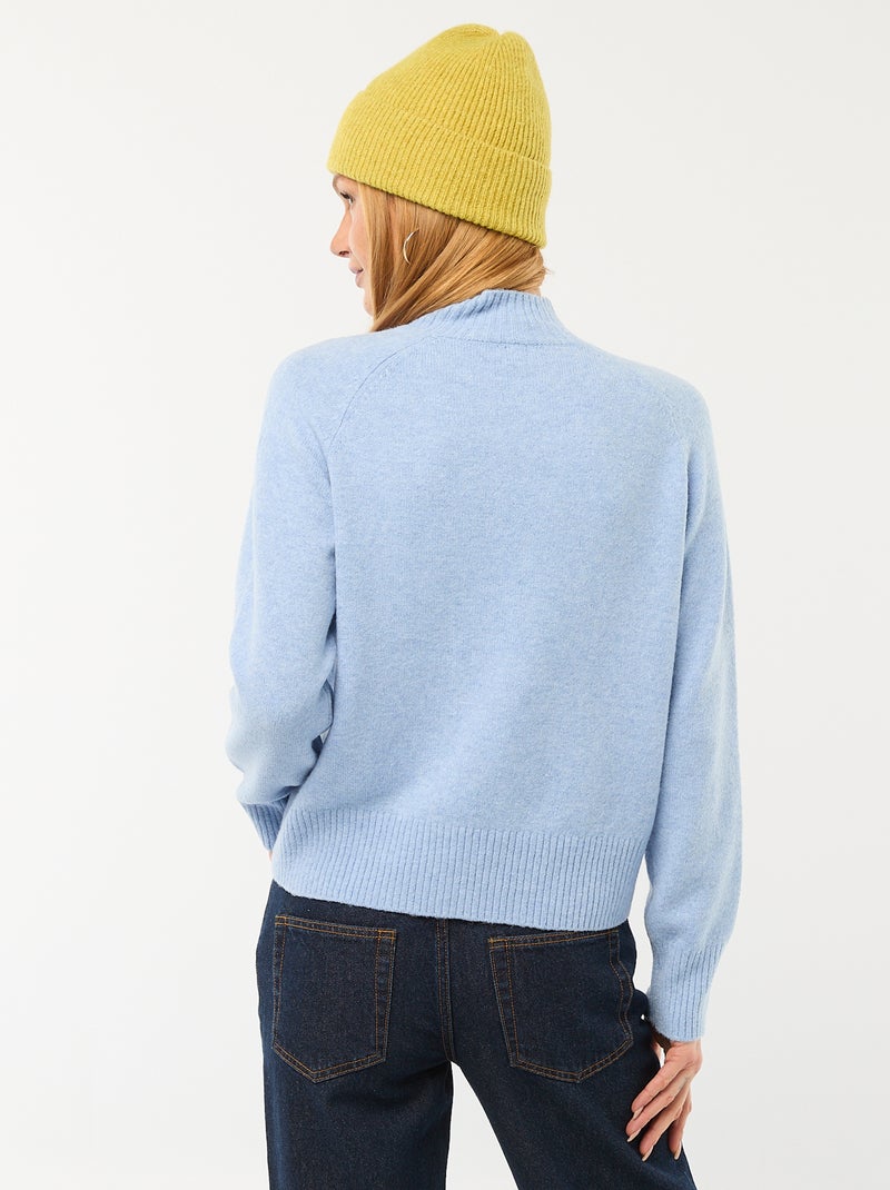 Trui van tricot met opstaande kraag Blauw - Kiabi