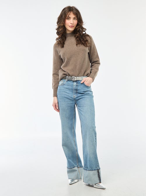 Trui van tricot met opstaande kraag - Kiabi