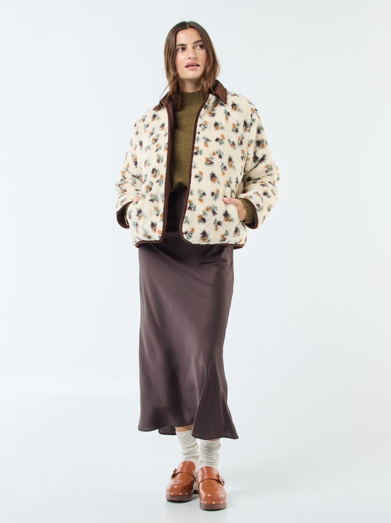 Trui van tricot met opstaande kraag Kaki - Kiabi