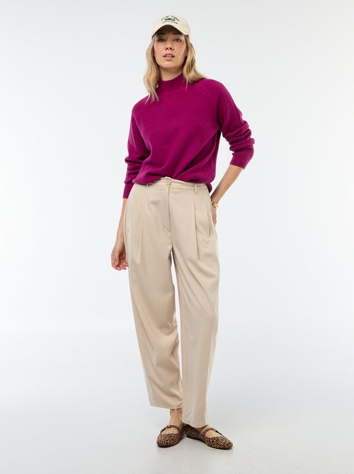 Trui van tricot met opstaande kraag - Kiabi