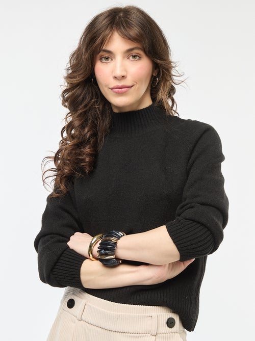 Trui van tricot met opstaande kraag - Kiabi