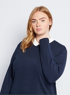 Trui van tricot met sierkraag - Kiabi