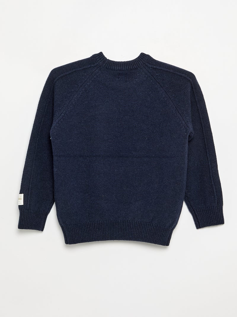 Trui van wol met ronde hals Blauw - Kiabi