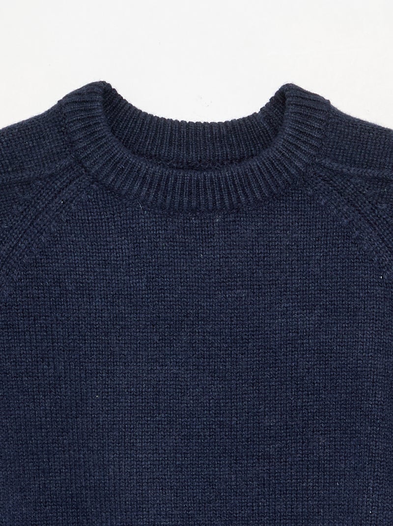 Trui van wol met ronde hals Blauw - Kiabi