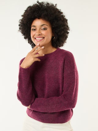 Trui van zachte stof met ronde hals