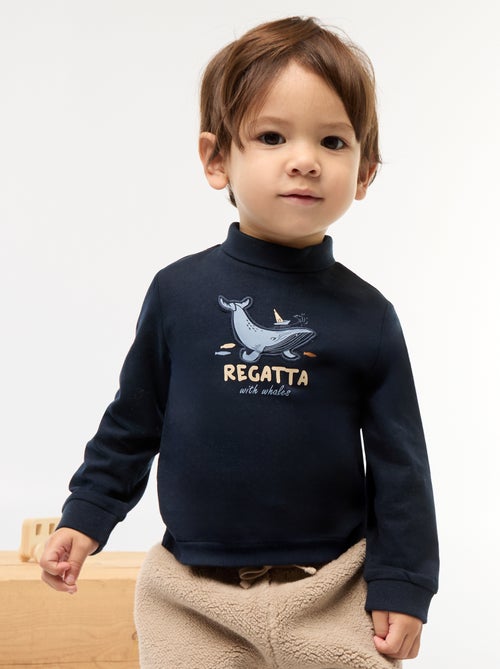 Truitje met opstaande kraag en print met reliëf - Kiabi