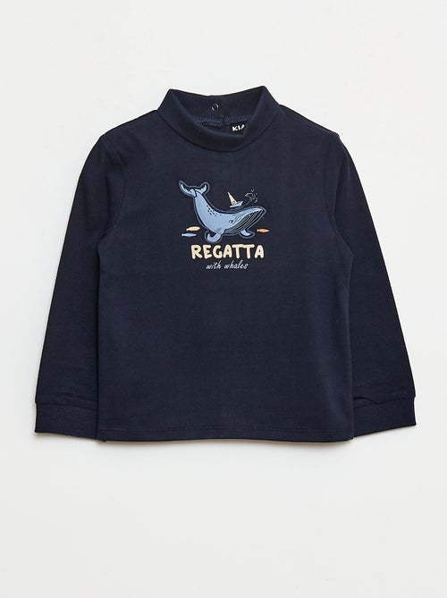 Truitje met opstaande kraag en print met reliëf - Kiabi