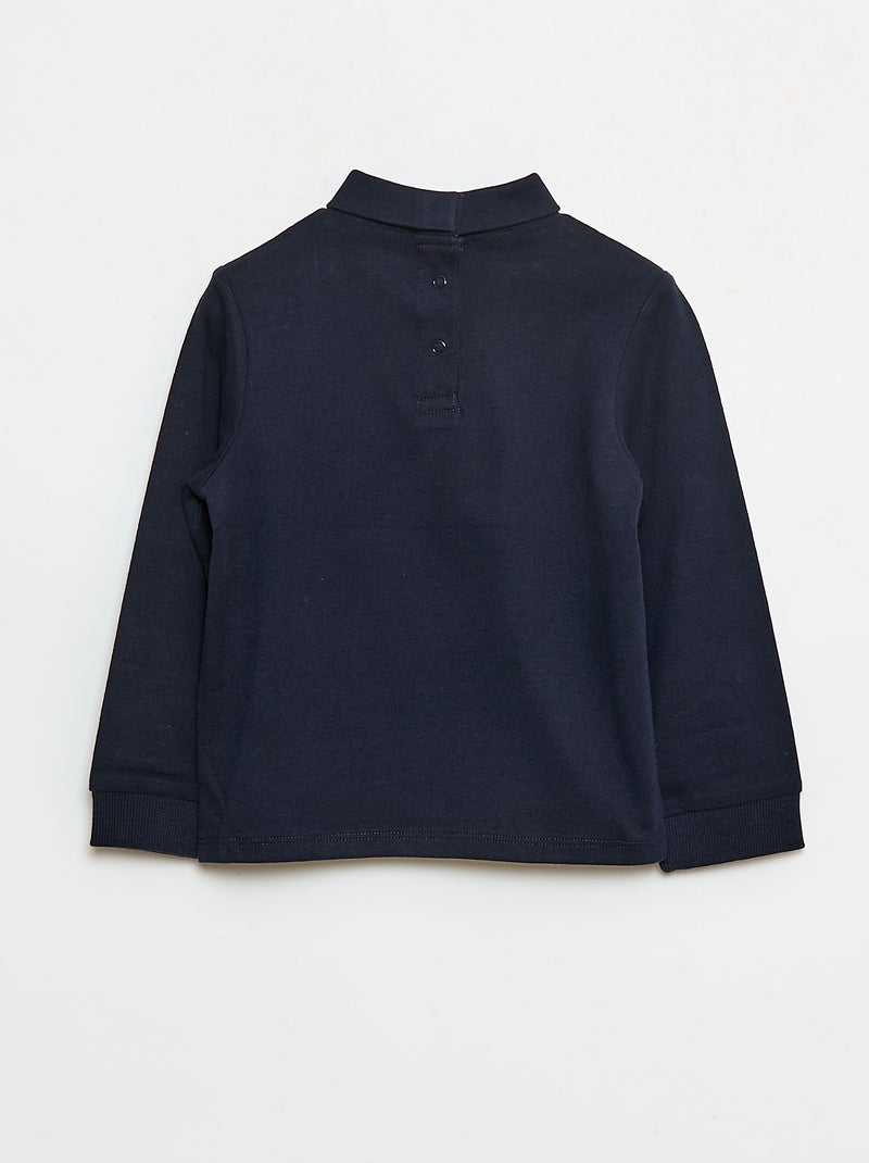 Truitje met opstaande kraag en print met reliëf Blauw - Kiabi