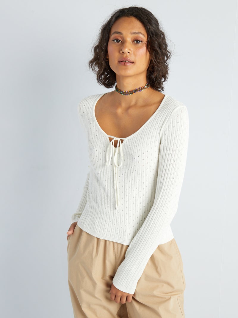 Tui van pointelletricot WIT - Kiabi