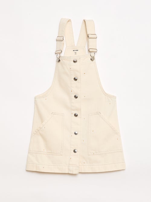 Tuinbroek short met geborduurde bloemen - Kiabi