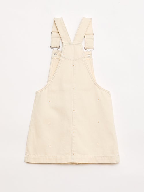 Tuinbroek short met geborduurde bloemen - Kiabi