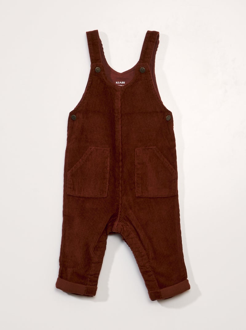 Tuinbroek van corduroy - Extra handig BRUIN - Kiabi
