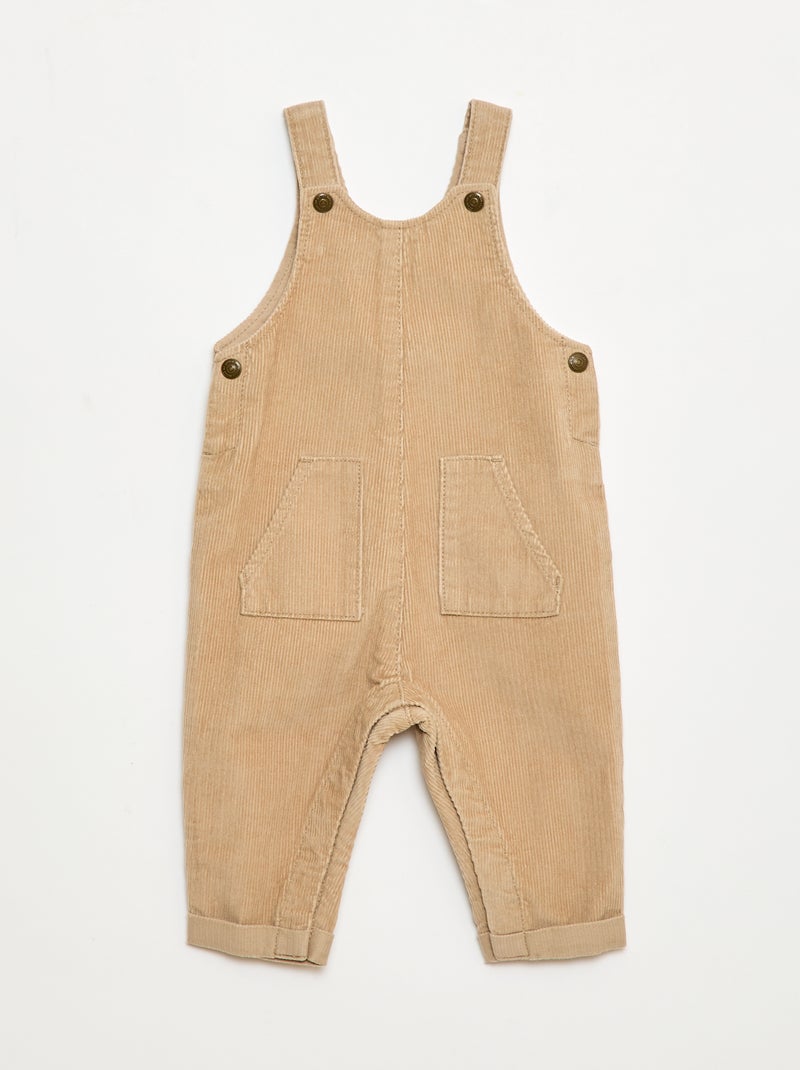 Tuinbroek van corduroy Biege - Kiabi