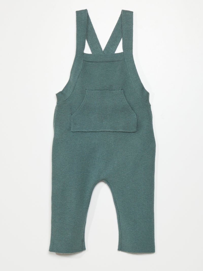 Tuinbroek van tricot grijs groen - Kiabi