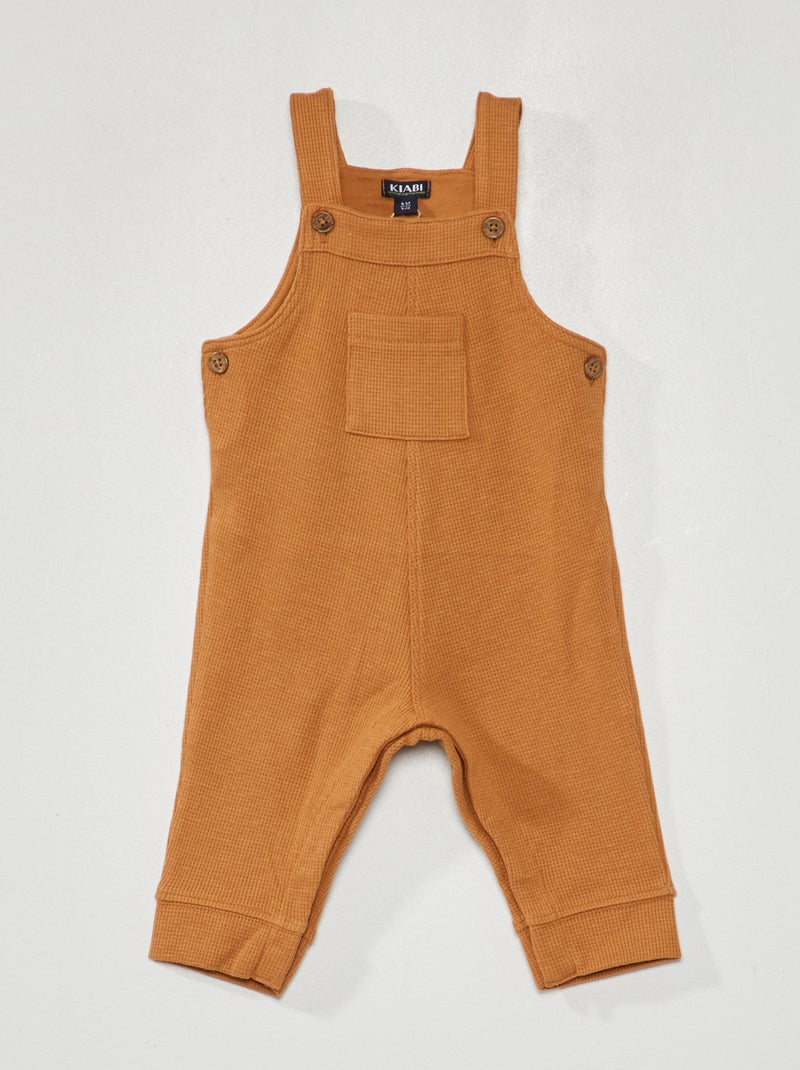 Tuinbroek van wafeltricot BRUIN - Kiabi