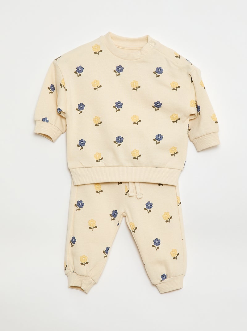 Twee setjes - Katoenen trui + broek Geel - Kiabi