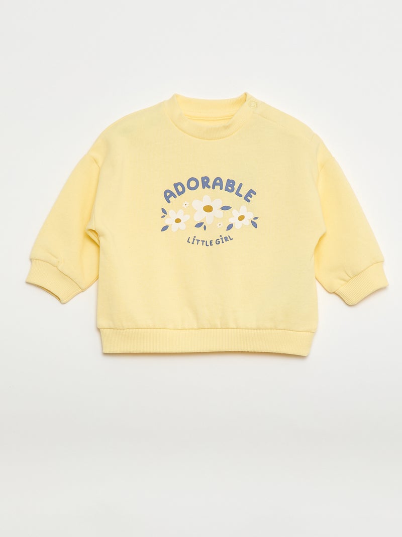 Twee setjes - Katoenen trui + broek Geel - Kiabi