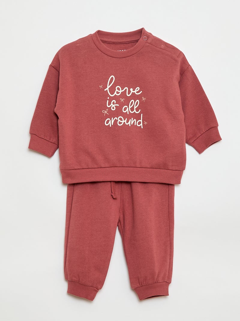 Twee setjes - Katoenen trui + broek Rose - Kiabi