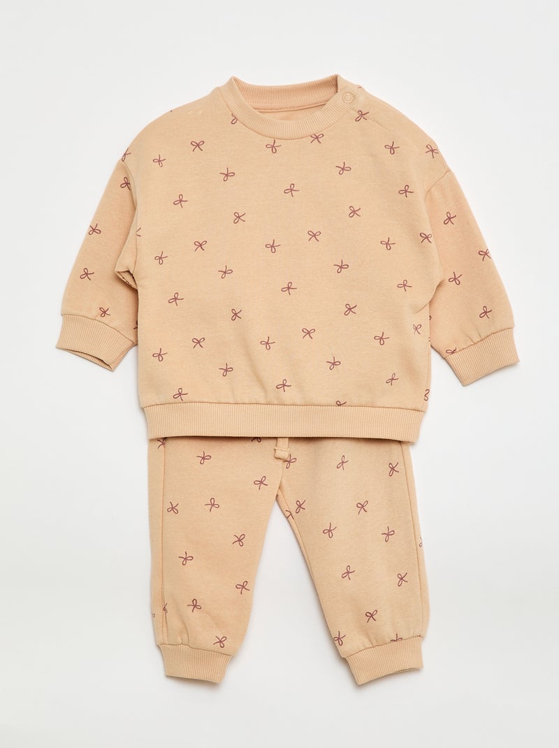 Twee setjes - Katoenen trui + broek Rose - Kiabi