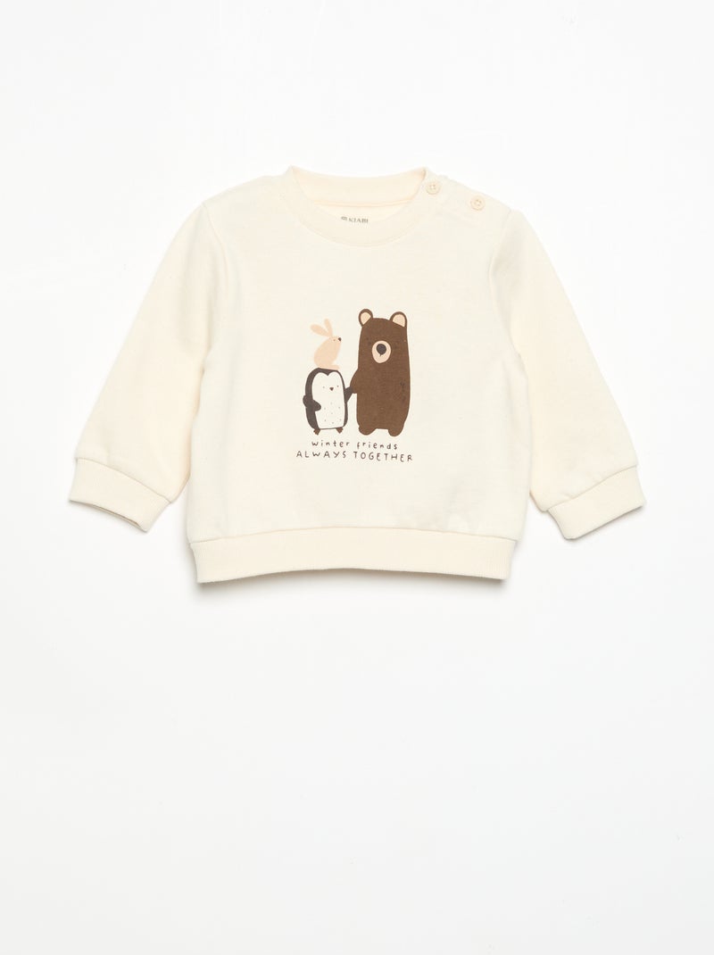 Tweedelig setje - Sweater + broek Biege - Kiabi