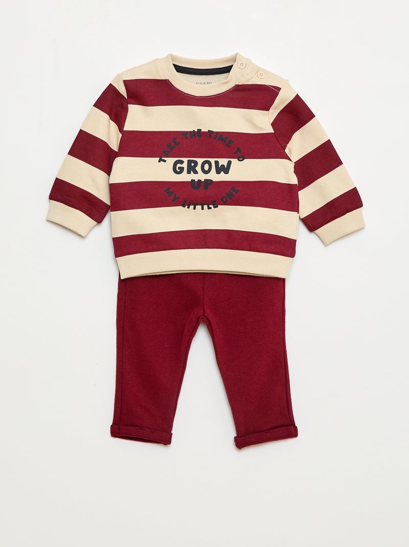 Tweedelig setje - Sweater + broek Rood - Kiabi