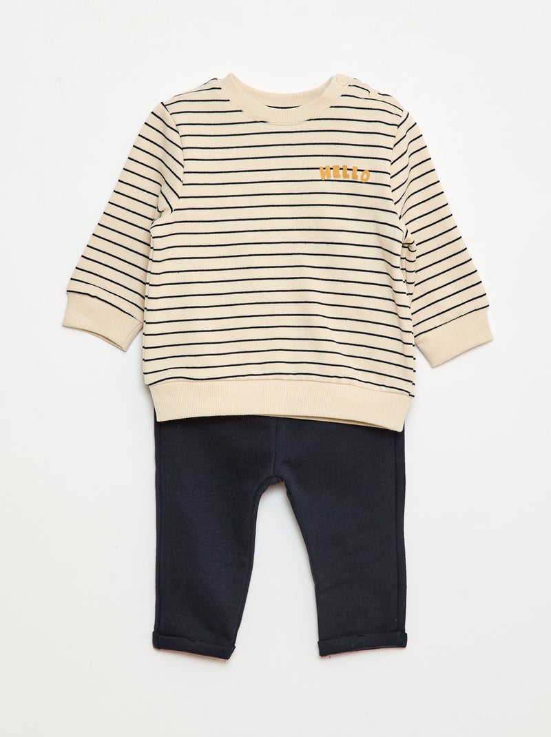 Tweedelig setje - Sweater + broek Wit - Kiabi