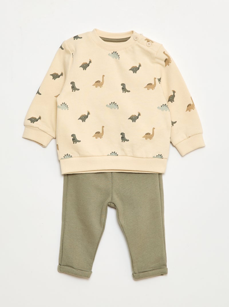 Tweedelig setje - Sweater + broek Wit - Kiabi