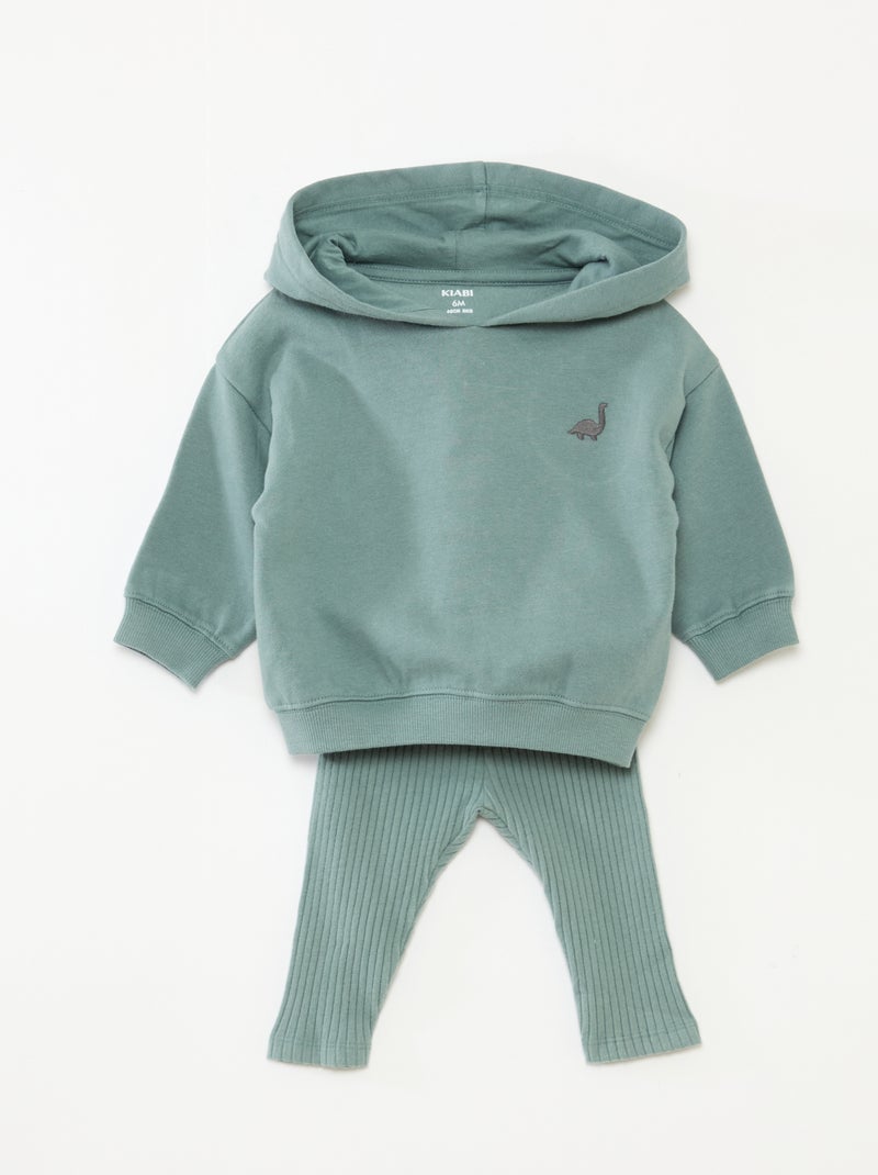 Tweedelig setje - Sweater + legging Groen - Kiabi