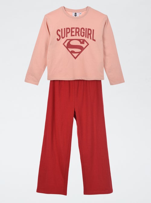 Tweedelige, DC Comics-pyjama - T-shirt + broek met Supergirl-print - 2-delig - Kiabi