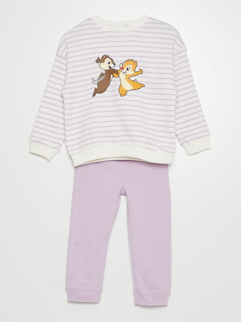 Tweedelige Disney-pyjama met sweater + broek - 2-delig WIT - Kiabi