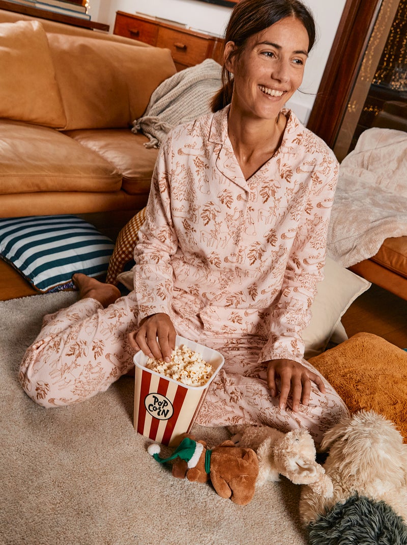 Tweedelige flanellen pyjama met print ROSE - Kiabi