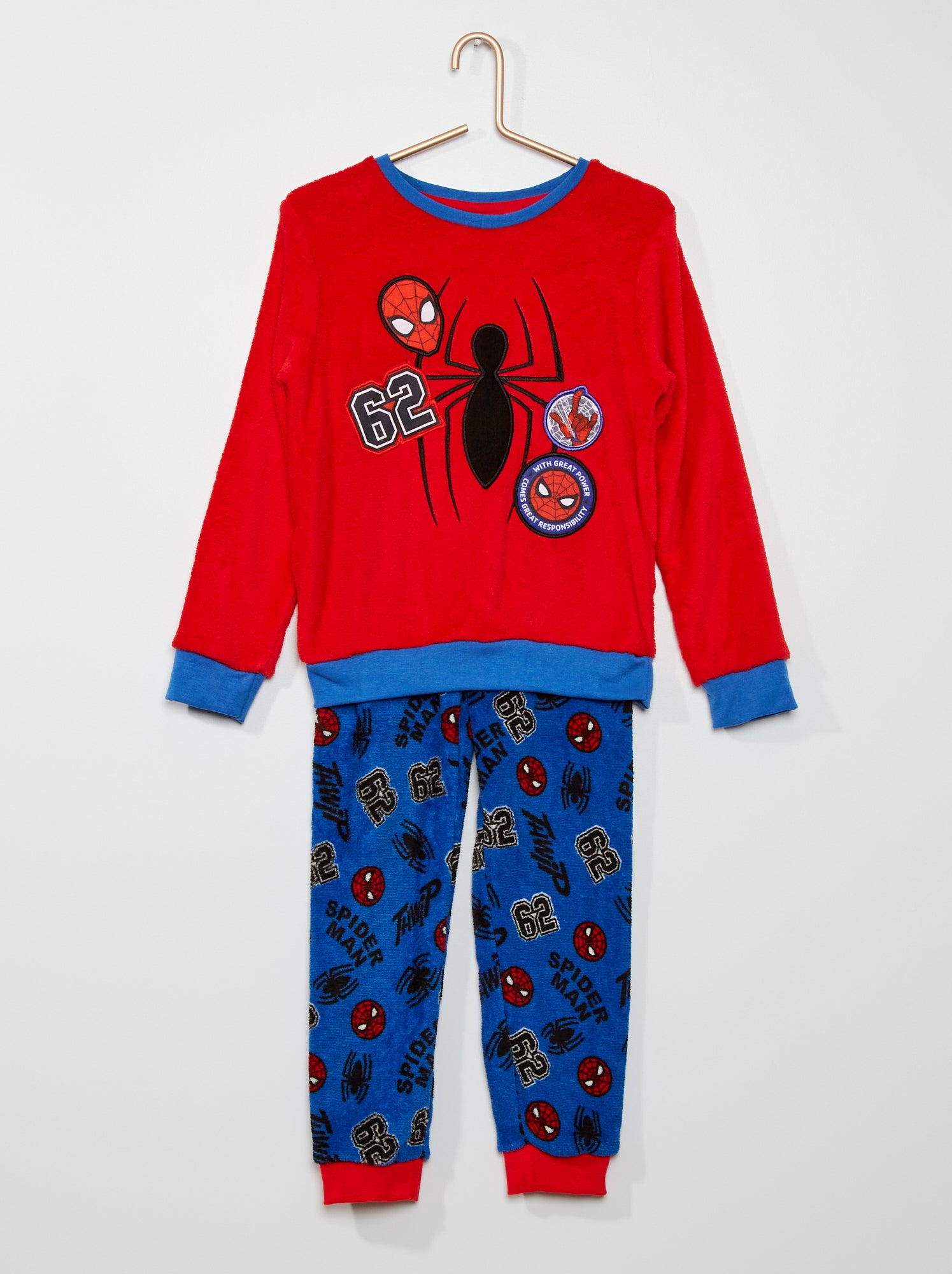 Tweedelige fleece pyjama Spider Man rood blauw Kiabi 16.00