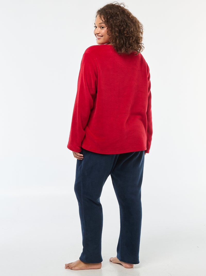 Tweedelige fleecepyjama - 2-delig Rood - Kiabi