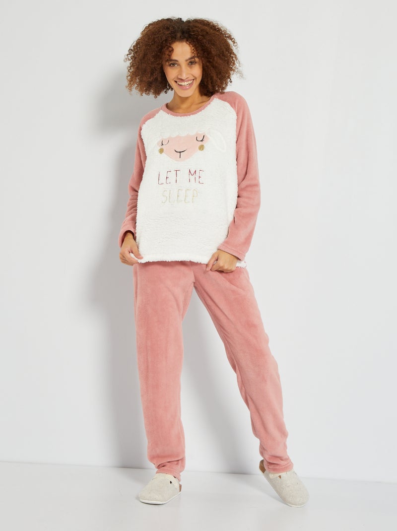 Tweedelige, gevoerde dierenpyjama ROSE - Kiabi